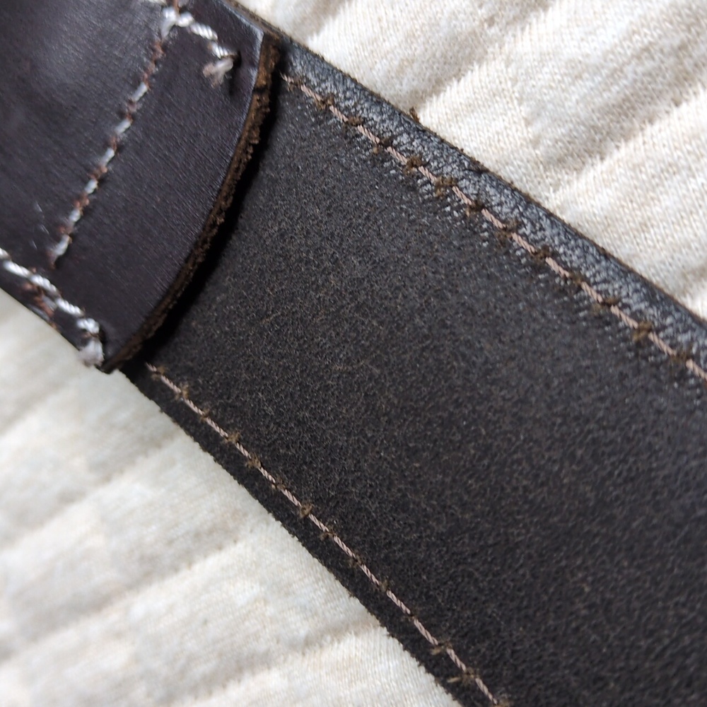 American Bison Dark Brown Leather Belt 36 - Picture 13 of 13